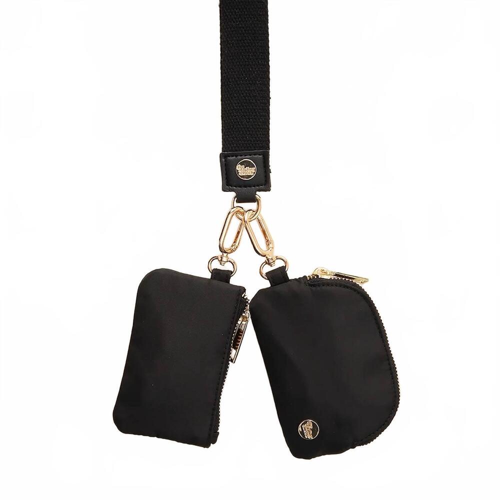 NEW THE DARLING EFFECT women's dynamic duo pouch wristlet in black